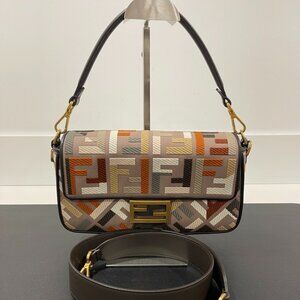 Fendi Zucca Canvas Baguette Multicolor FF Embroidery (JB1430)